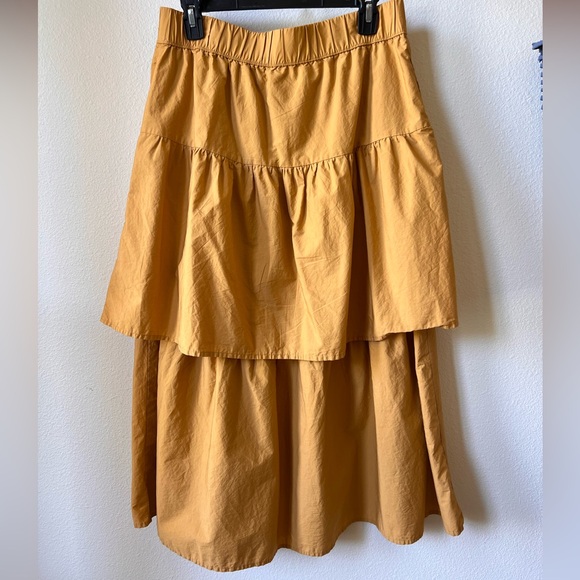 Who What wear tiered skirt mustard size M - Picture 3 of 6